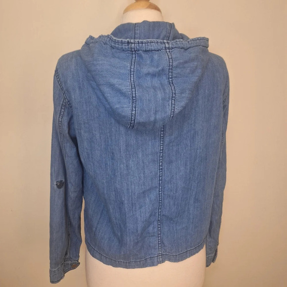 BDG lightweight hooded chambray zipped slouchy jacket SZ M - Picture 3 of 7